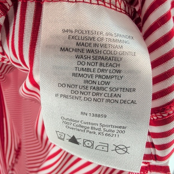 Columbia Golf The Cedars At Dungeness Course Striped Polo Shirt Red White Size L - Picture 7 of 9